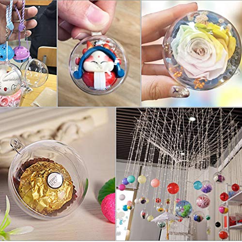 Wenosda Christmas Clear Baubles Transparent Ball Plastic Fillable Sphere Ornament for Xmas Tree/Home Decoration/Wedding/Birthday/Party/Gift Box etc (70mm, Set of 24pcs)