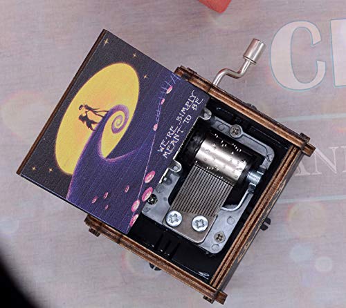 Beiwei Music Box Nightmare Wooden Hand Crank Musical Box Gifts for Birthday Christmas Thanksgiving Days Halloween Decor Valentine's Day Black …