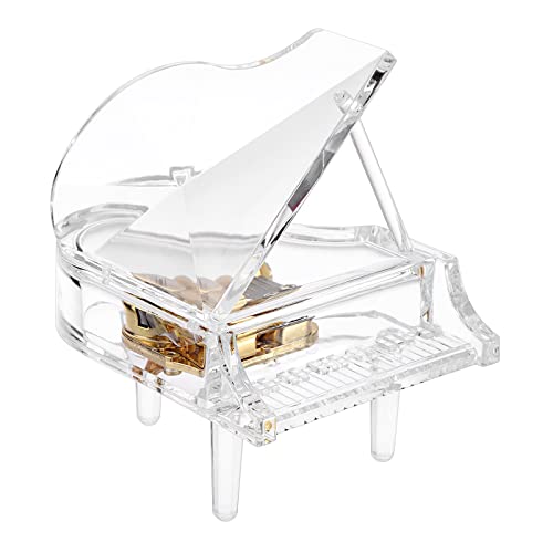 SUMNACON Acrylic Piano Music Box, Decorative Musical Box Piano Ornament Toy Sweet Desk Craft for Romantic Valentine, Christmas, Birthday Gift (Tune: You Are My Sunshine)