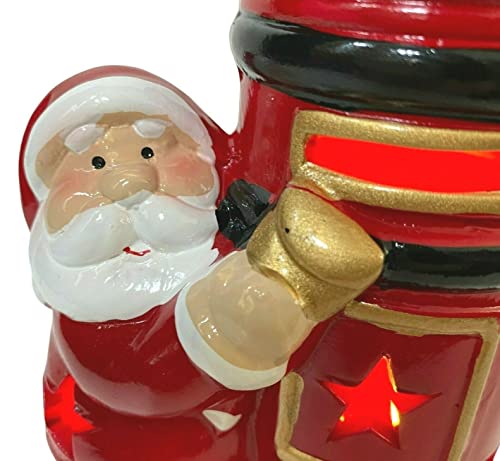 LED Light Up Christmas Ornament Santa By Post-Box Figurine Festive Xmas Scene