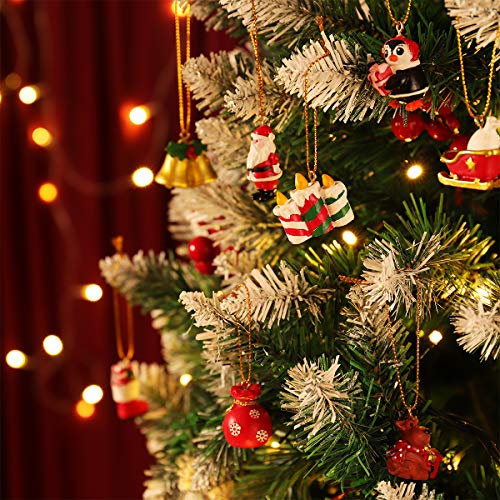 Tomaibaby 24Pcs Christmas Advent Calendar Xmas Tree Hanging Ornaments Advent Calendar Charms for Christmas Ornament Decoration