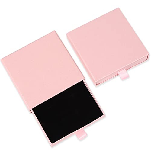 ExceLife Jewelry Gift Box, Cotton Filled Cardboard Paper Jewelry Box Ring Necklace Bracelet Earring Gift Case for Birthday Wedding Anniversary Jewelry Packaging, Pink