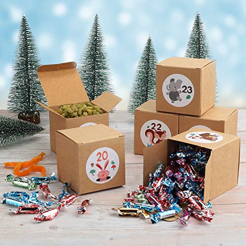 Herefun Advent Calendar Boxs, 24 Christmas Boxes, DIY Christmas Advent Calendar, Advent Calendar, 24 Advent Gift Box, Christmas Countdown Calendar, Christmas for Handicrafts and Decoration Parties (1)