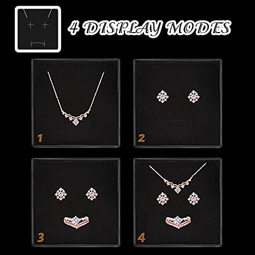 ExceLife Jewelry Gift Box, Cotton Filled Cardboard Paper Jewelry Box Ring Necklace Bracelet Earring Gift Case for Birthday Wedding Anniversary Jewelry Packaging, Pink