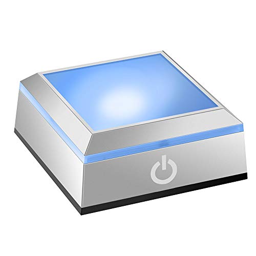 ERWEI LED Light Base Multicolor Show Stand Display Plate Square Display Lighted Base for Glass Crystal Art with Sensitive Touch Switch (Flat Surface)