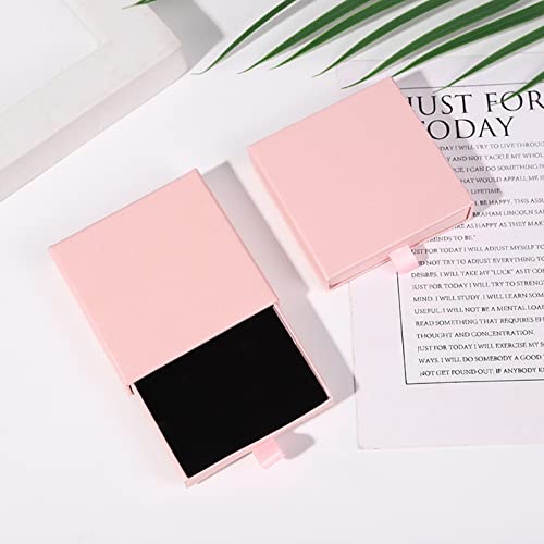 ExceLife Jewelry Gift Box, Cotton Filled Cardboard Paper Jewelry Box Ring Necklace Bracelet Earring Gift Case for Birthday Wedding Anniversary Jewelry Packaging, Pink