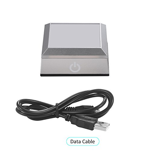 ERWEI LED Light Base Multicolor Show Stand Display Plate Square Display Lighted Base for Glass Crystal Art with Sensitive Touch Switch (Flat Surface)