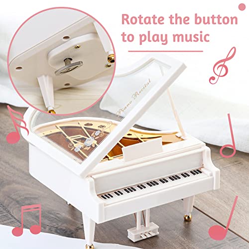 YAXIDAEVER Piano Music Box,Music Box Gift,Mini Piano Tabletop Ornament for Christmas,Birthday 12 x 14 x 18 cm