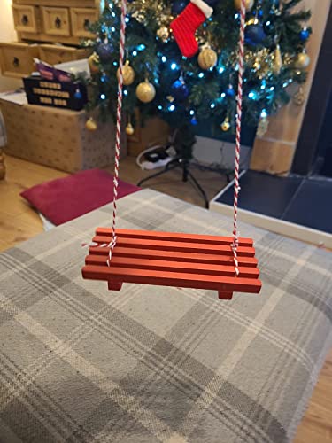 WHITEHILL Christmas Combo Elf Wooden Swing with PDQ + Elf Sleeping Bag Novelty Toy - Festive Tree Holiday Decoration - Decorative Xmas Hanging Ornament + Accessory Fit for Elf on the Shelf