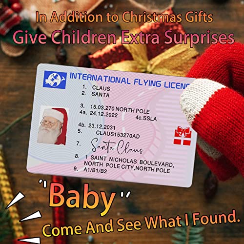 Fox·Bunny Santa Driving License, Santa Licence as Christmas Eve Box Fillers, Santa Flying Licence for Christmas Decoration, Xmas Tree Ornaments