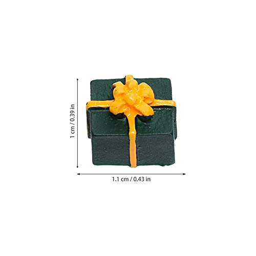 Amosfun 30pcs Christmas Miniature Resin Toys Presents Gift Boxes Xmas Decorations Figure Mini Tree Figurines Ornaments Candy Box Landscape DIY Crafts