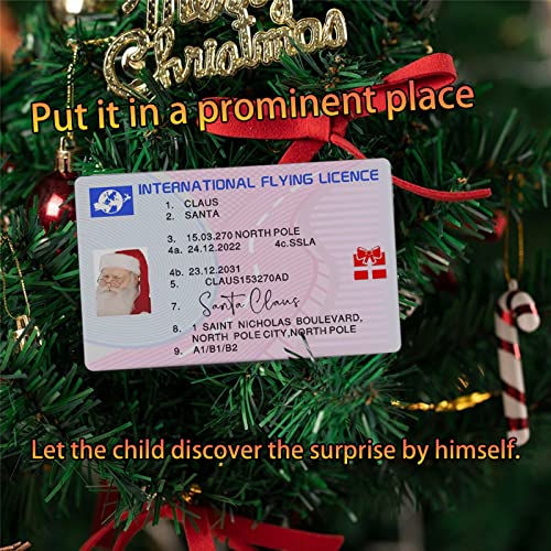 Fox·Bunny Santa Driving License, Santa Licence as Christmas Eve Box Fillers, Santa Flying Licence for Christmas Decoration, Xmas Tree Ornaments