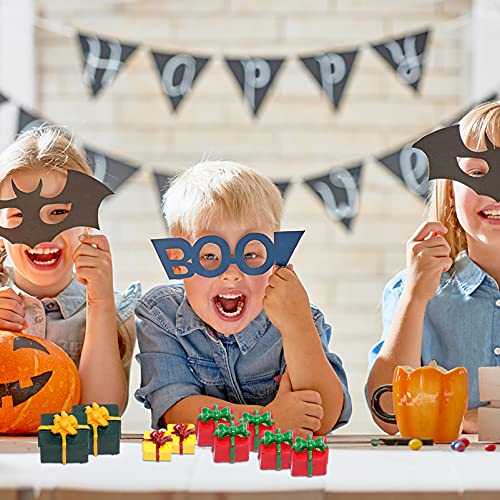 Amosfun 30pcs Christmas Miniature Resin Toys Presents Gift Boxes Xmas Decorations Figure Mini Tree Figurines Ornaments Candy Box Landscape DIY Crafts