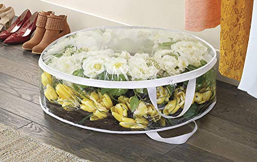 Ram® Clear Wreath Storage Christmas Wreath Garlands Storage Bag With Zip Window 30"