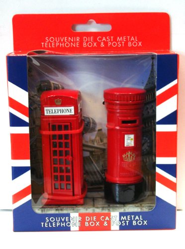 TELEPHONE BOX AND POST BOX DIE CAST METAL SET