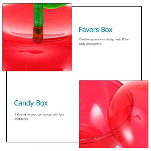 Cabilock 8pcs Christmas Festival Apple- shaped Candy Boxes Christmas Tree Decoration Gift Storage Boxes DIY Fillable Ornaments Ball for Candy Gift Wrap, Red, 9X9X8.2CM