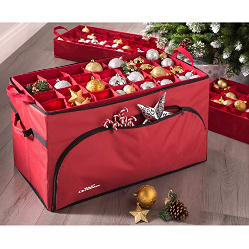 WeRChristmas Tiered Bauble Christmas Decoration Storage Bag, 72 Piece, Red, 76 x 38 x 38cm