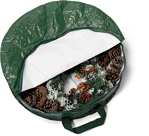 THE TWIDDLERS Premium Christmas Wreath Storage Bag - 60cm, Waterproof & Tearproof, Woven Polyester Xmas Garland Decorations Protection