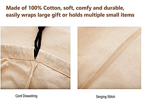 KAHEIGN 3Pcs Christmas Bag Santa Sack Canvas Bag with White Drawstrings - Christmas Elk Express Delivery Bags Gift Bags Extra Large Size 70 x 50cm