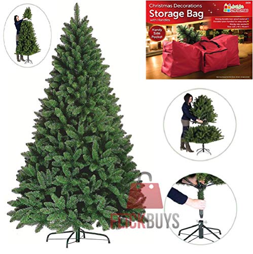 FlickBuyz-Colorado Green Pine Bushy Artificial Christmas Tree Tips 5ft/6ft/7ft Xmas Tree With Metal Stand & FREE BAG (5FT (150CM) 500 tips)