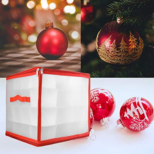Vinsani 64 Bauble Xmas Christmas Tree Decorations Storage Box with Zip Closure and Side Handle