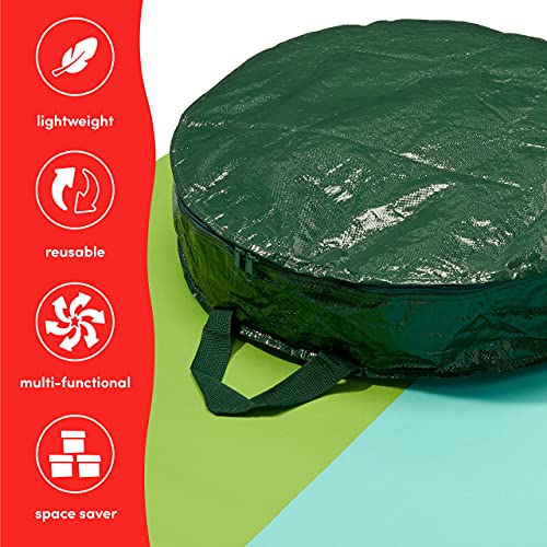 THE TWIDDLERS Premium Christmas Wreath Storage Bag - 60cm, Waterproof & Tearproof, Woven Polyester Xmas Garland Decorations Protection