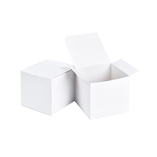 SHIPKEY 10PCS 8x8x8 cm White Cardboard Gift Boxes with Lids | Mini/Small Gift Boxes | Small Paper Boxes for Wedding, Ornament Boxes for Christmas, Holidays, Birthdays and All Other Occasions