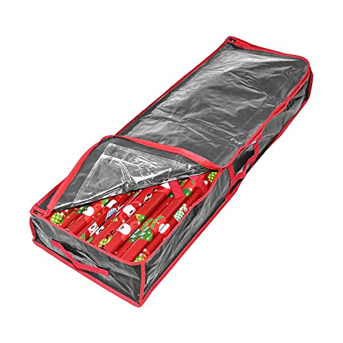 Ram® Grey Christmas Wrapping Paper Storage Bag With Pockets Holds Upto 24 Rolls Gift Wrap Organiser Decorations
