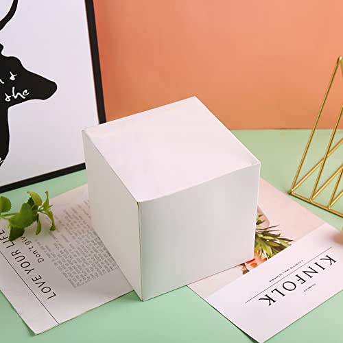SHIPKEY 10PCS 8x8x8 cm White Cardboard Gift Boxes with Lids | Mini/Small Gift Boxes | Small Paper Boxes for Wedding, Ornament Boxes for Christmas, Holidays, Birthdays and All Other Occasions