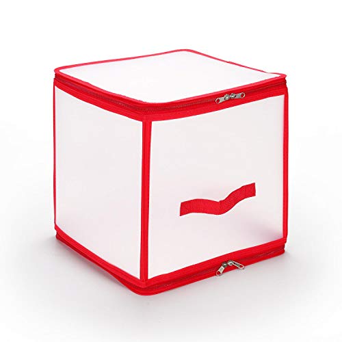 Vinsani 64 Bauble Xmas Christmas Tree Decorations Storage Box with Zip Closure and Side Handle