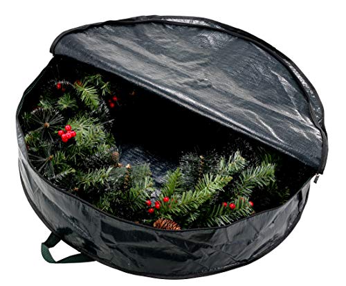 Joiedomi Wreath Storage Container Bag (2 Pack) – Fits Up to 30” (76cm) Artificial Christmas Wreaths, Christmas Wreath Storage Bag with Waterproof Material, Dual Zipper, Carry Handles