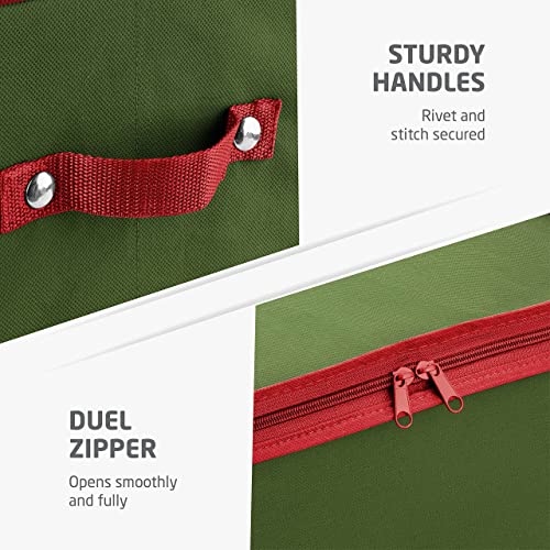 Premium Christmas Bauble Storage Box With Dividers - 64-Compartment Xmas Ornament Storage Container with Zippered Closure - Designed for Delicate Christmas Decorations & Baubles - Tear Proof Non-Woven