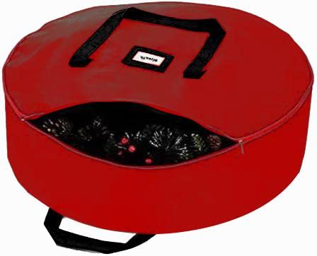 Ram® Red Christmas Wreath Bag Storage Bag 30 Inches Holiday Wreath Bag Storage