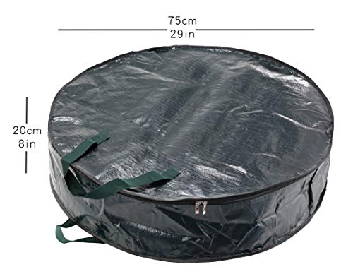 Joiedomi Wreath Storage Container Bag (2 Pack) – Fits Up to 30” (76cm) Artificial Christmas Wreaths, Christmas Wreath Storage Bag with Waterproof Material, Dual Zipper, Carry Handles
