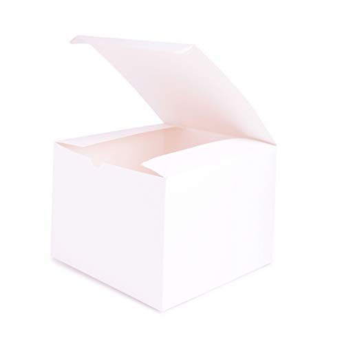 SHIPKEY 10PCS 8x8x8 cm White Cardboard Gift Boxes with Lids | Mini/Small Gift Boxes | Small Paper Boxes for Wedding, Ornament Boxes for Christmas, Holidays, Birthdays and All Other Occasions