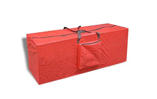 ALAYSTAR Premium Christmas Tree Storage Bag – Double Stitched Xmas Bag Store Up To 7 feet Tall Xmas Tree – Comes With Zip Carry Handles and Handy Side Pockets (RED)