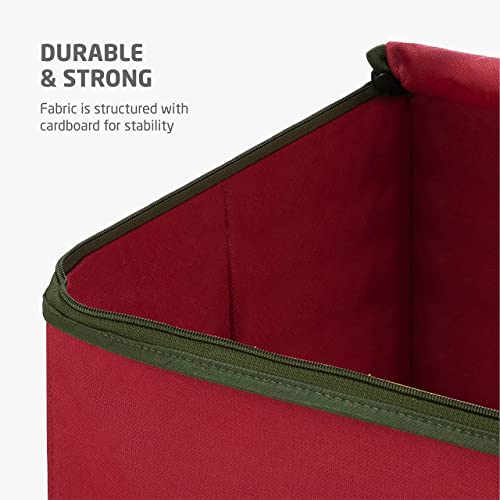 Premium Christmas Bauble Storage Box With Dividers - 64-Compartment Xmas Ornament Storage Container with Zippered Closure - Designed for Delicate Christmas Decorations & Baubles - Tear Proof Non-Woven