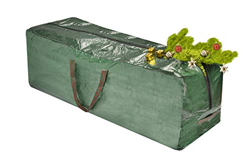 ADEPTNA Heavy duty Christmas Tree Storage Bag - Suitable Xmas Tree Up to 7ft -Double Stitched Zip Carry Handles (GREEN)