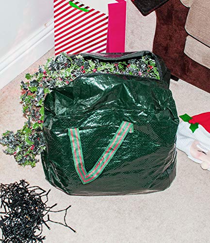 DIVCHI Large Christmas Tree 3Pcs Storage Bag Green - Holiday Artificial Disassembled Trees with Durable Reinforced Handles & Zipper - Waterproof Material Protects from Dust, Moisture & Insect