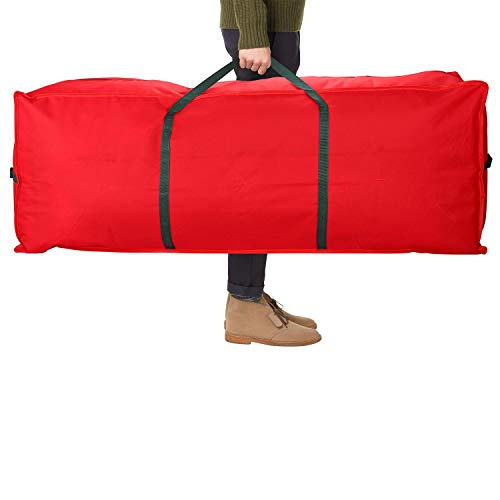 Vinsani® Christmas Xmas Tree Decoration Lights Presents Gift Zip Up Sack Fabric Storage Bag Waterproof Décor Accesories Organiser (108 x 30 x 30 cm) - Red