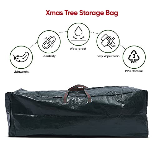 ASAB Zip Up Storage Bag Christmas Xmas Tree Decorations Toy Duvet Clothes Store Case With Handles Reusable Wipe Clean Surface Durable Woven Polyethylene