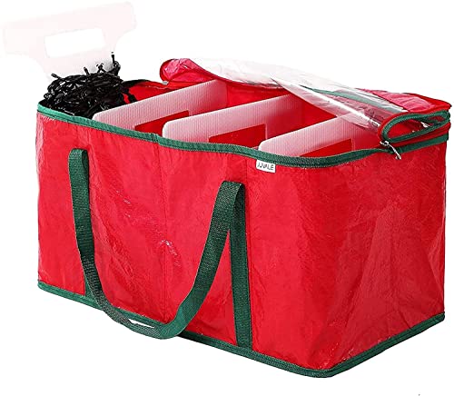 Elite Zotec® Wrapping Papers Wreath Decorations Bag | Xmas Organiser Holder | Christmas Tree Storage Bag | Bauble Storage Bag (Red (61x30x30cm))