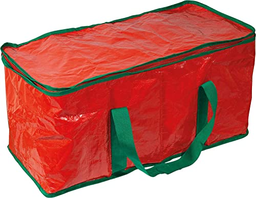 Elite Zotec® Wrapping Papers Wreath Decorations Bag | Xmas Organiser Holder | Christmas Tree Storage Bag | Bauble Storage Bag (Red (61x30x30cm))