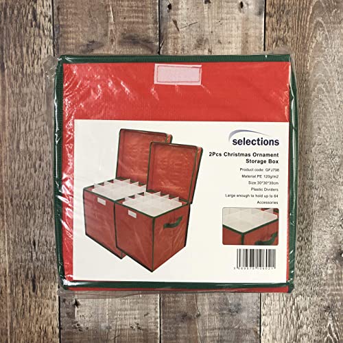 Selections Christmas Bauble Decorations Storage Box Bag (Pack of Two)