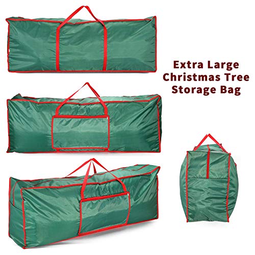 Vinsani® Christmas Xmas Tree Decoration Lights Presents Gift Zip Up Sack Fabric Storage Bag Waterproof Décor Accessories Organiser (125 x 30 x 50 cm) - Green