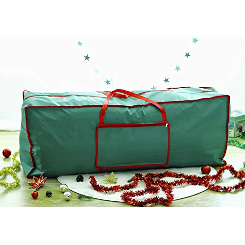 Vinsani® Christmas Xmas Tree Decoration Lights Presents Gift Zip Up Sack Fabric Storage Bag Waterproof Décor Accessories Organiser (125 x 30 x 50 cm) - Green