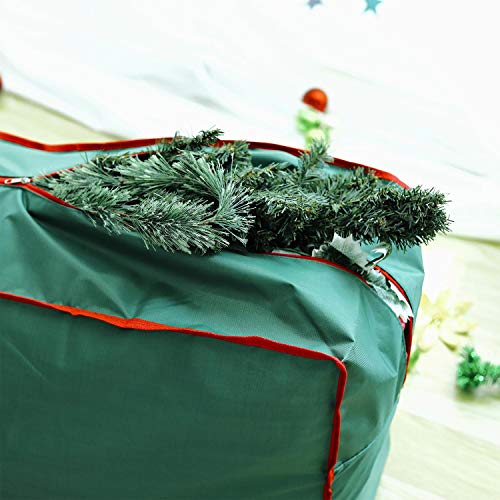 Vinsani® Christmas Xmas Tree Decoration Lights Presents Gift Zip Up Sack Fabric Storage Bag Waterproof Décor Accessories Organiser (125 x 30 x 50 cm) - Green