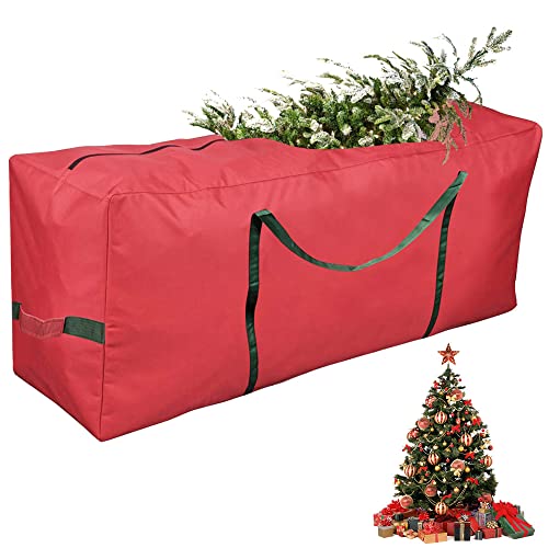 JUNMEIDO Christmas Tree Storage Bag Extra Large Waterproof Christmas Tree Bag with Sturdy Handles and Dual Zipper Disassembled Xmas Tree Protect Bag Storage for Christmas Tree Up to 8ft (162*72*38cm)