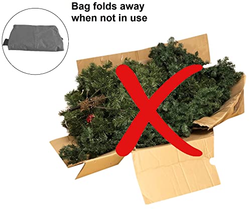 Kingsbridge Christmas Tree Storage Bag XL-Double Stitched Seams on Premium 600D Fabric-For up to 9ft Trees-3 Way Zip for Easy Loading-LxWxH 140cmx45cmx55cm Xmas Tree Storage Bag