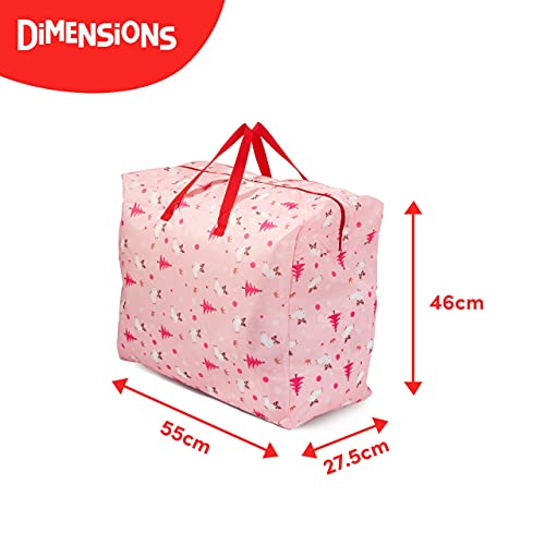 THE TWIDDLERS 2 Large Christmas Storage Bags, 55x46x27.5cm - Heavy Duty Premium 210D Polyester - Ideal for Xmas Trees Ornaments, Baubles & Decorations.